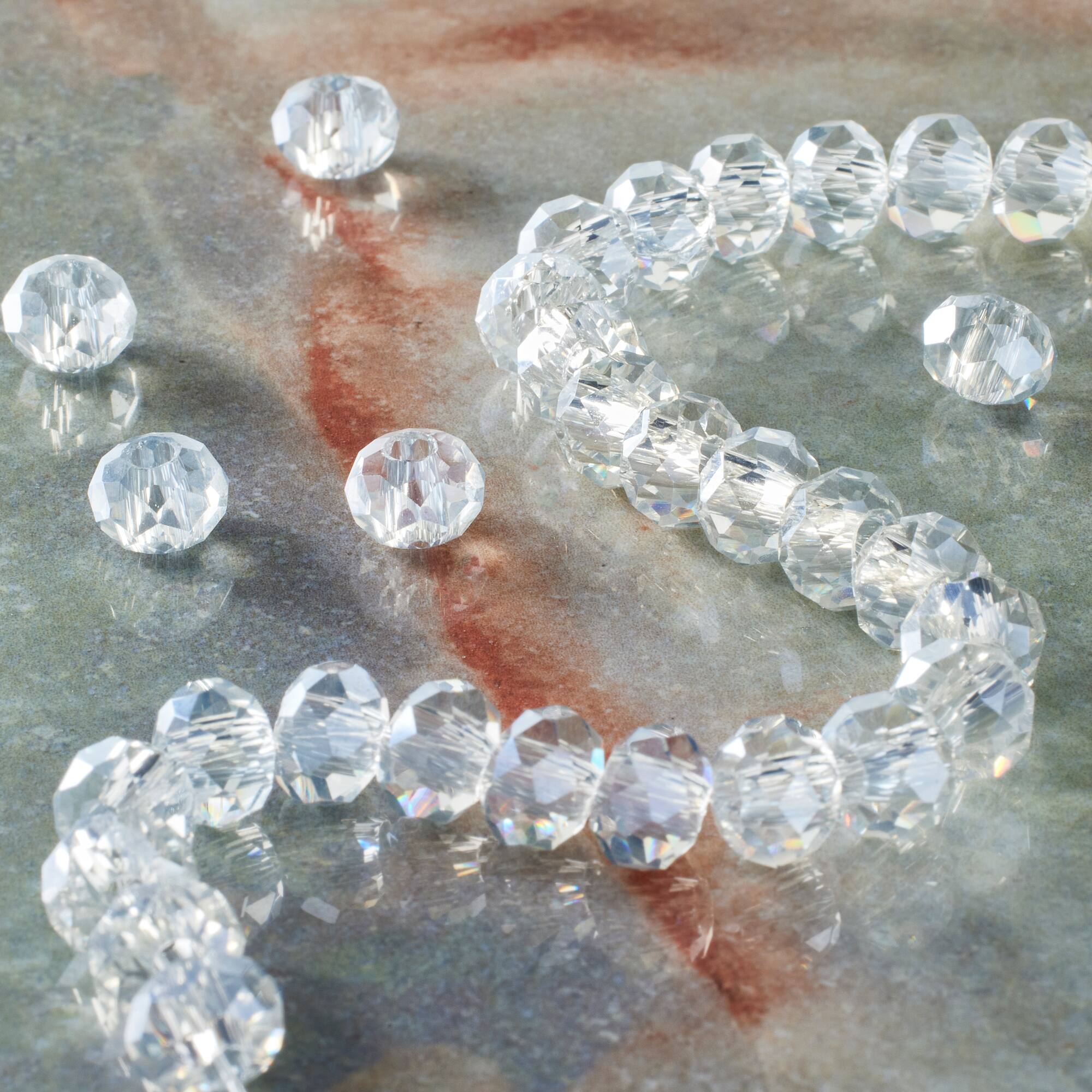 12 Pack: Blue Glass Faceted Rondelle Beads by Bead Landing™